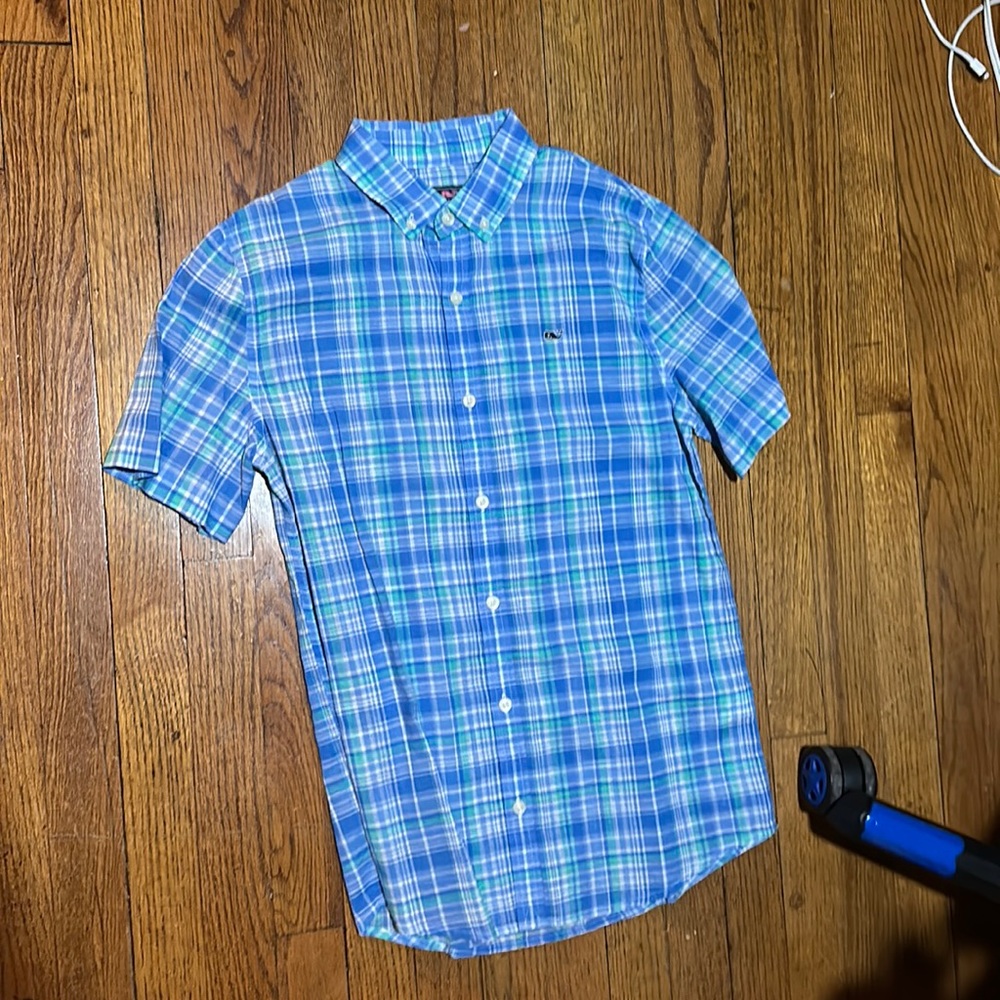 Vineyard Vines Boys Large Short Sleeve Dress Shirt